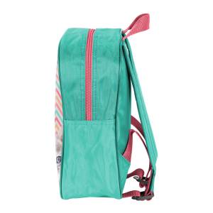 KINDER RUCKSACK 28x22x10 cm - MOTIV HUND & KATZE - TÜRKIS / PINK Bild 4
