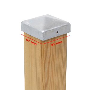 Pfostenkappe Pyramide 91×91 mm – Feuerverzinkter Stahl für Holzpfosten 90×90 mm Bild 3