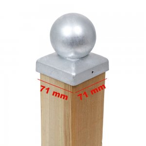 PFOSTENKAPPE KUGEL STAHL FEUERVERZINKT 71 x 71 MM Bild 2