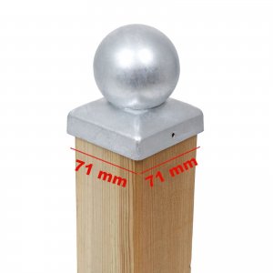 PFOSTENKAPPE KUGEL STAHL FEUERVERZINKT 71 x 71 MM Bild 3