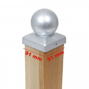 PFOSTENKAPPE KUGEL STAHL FEUERVERZINKT 91 x 91 MM Bild 3