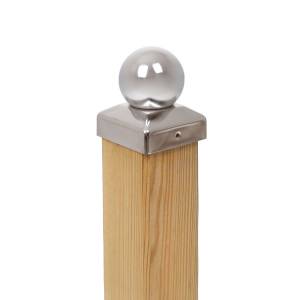 PFOSTENKAPPE KUGEL EDELSTAHL 71 x 71 MM