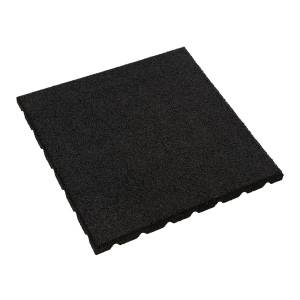 4 STÜCK = 1 m² 50 x 50 CM GUMMI FALLSCHUTZPLATTE 25 MM DICK - SCHWARZ Bild 4