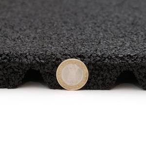 4 STÜCK = 1 m² 50 x 50 CM GUMMI FALLSCHUTZPLATTE 25 MM DICK - SCHWARZ Bild 5