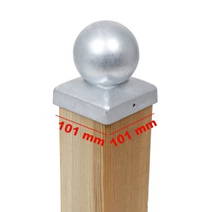 PFOSTENKAPPE KUGEL STAHL FEUERVERZINKT 101 x 101 MM