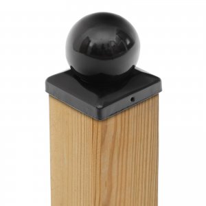 PFOSTENKAPPE KUGEL STAHL SCHWARZ PULVERBESCHICHTET 91 x 91 MM Bild 6