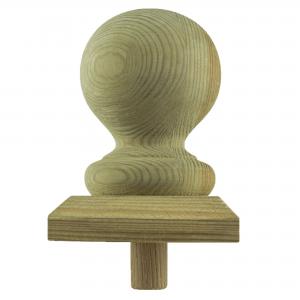 PFOSTENKAPPE KUGEL HOLZ PROFILIERT, IMPRÄGNIERT 80 x 80 MM