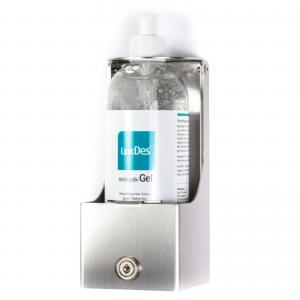 HYGIENISCHE, ABSCHLIESSBARE WANDHALTERUNG AUS EDELSTAHL FÜR 500 ML SPENDERFLASCHEN Bild 2