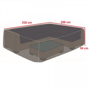 deVries PREMIUM SCHUTZHAUBE FÜR ECKLOUNGE - RECHTECKIG - GRÖSSE M - 250 x 200 x 94 CM Bild 2