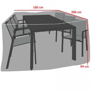 deVries PREMIUM SCHUTZHAUBE FÜR GARTENMÖBEL - RECHTECKIG - GRÖSSE M - L  - 200 x 160 x 94 CM Bild 3