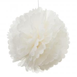 SET 10 STÜCK POMPONS 30 CM UND 40 CM AUS SEIDENPAPIER - ELFENBEIN - BASALTGRAU Bild 4