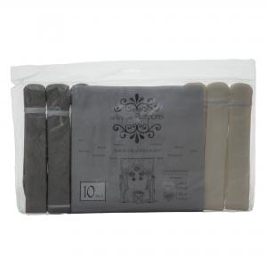 SET 10 STÜCK POMPONS 30 CM UND 40 CM AUS SEIDENPAPIER - ELFENBEIN - BASALTGRAU Bild 5