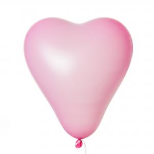 100 STÜCK HERZLUFTBALLONS UMFANG 65 CM, DURCHMESSER 22 CM - ZARTROSA / WEISS Bild 3