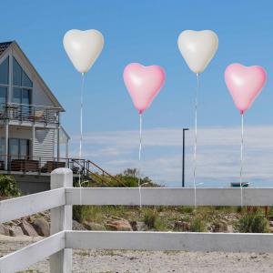 100 STÜCK HERZLUFTBALLONS UMFANG 65 CM, DURCHMESSER 22 CM - ZARTROSA / WEISS Bild 4