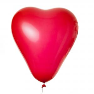 50 STÜCK HERZLUFTBALLONS UMFANG 65 CM, DURCHMESSER 22 CM - ROT / WEISS Bild 2