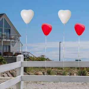 100 STÜCK HERZLUFTBALLONS UMFANG 65 CM, DURCHMESSER 22 CM - ROT / WEISS Bild 4