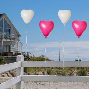 100 STÜCK HERZLUFTBALLONS UMFANG 65 CM, DURCHMESSER 22 CM - FLIEDER / PERLWEISS Bild 4