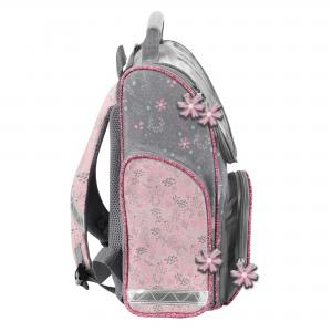 SCHULRANZEN 37 x 32 x 17 CM - PFERDE - GRAU / ALTROSA Bild 3