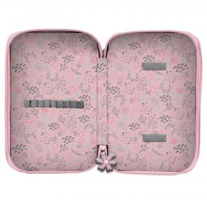 KINDER FEDERTASCHE - PFERDE - GRAU / ALTROSA Bild 4