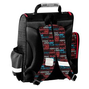 3-TEILIGES SCHULSET: SCHULRANZEN + TURNBEUTEL + BEFÜLLTE FEDERMAPPE - CARS RUST-EZE - SCHWARZ / ROT / BUNT Bild 3