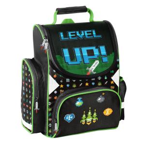 3-TEILIGES SCHULSET: SCHULRANZEN + TURNBEUTEL + BEFÜLLTE FEDERMAPPE - LEVEL UP! - SCHWARZ Bild 2