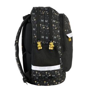 3-TEILIGES SCHULSET: KINDER RUCKSACK + TURNBEUTEL + BEFÜLLTE FEDERMAPPE - DISNEY MINNIE MAUS - SCHWARZ / GOLD Bild 3