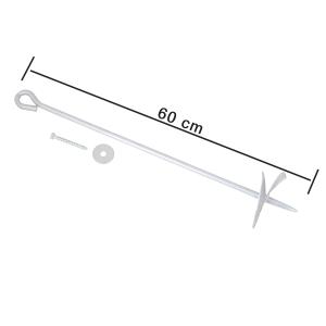 1 x BODENANKER ZUM EINDREHEN - GESAMTLÄNGE 60 CM - STAHL VERZINKT Bild 2