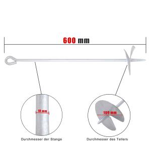 1 x BODENANKER ZUM EINDREHEN - GESAMTLÄNGE 60 CM - STAHL VERZINKT Bild 3