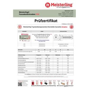 100 x MEISTERLING® FASSADENSCHRAUBEN INOX V2A 4,8 x 38 MM FLACHKOPF TORX T20 WEISS + 1 BIT Bild 4