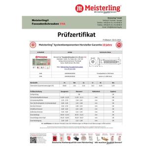 100 x MEISTERLING® FASSADENSCHRAUBEN INOX V4A 5,5 x 35 MM FLACHKOPF TORX T20 WEISS + 1 BIT Bild 4