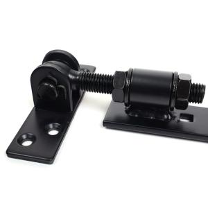 TORBESCHLAG SET: 2 VERSTELLBARE LADENBÄNDER 400x40 MM MIT PLATTEN 130 x 35 MM + 1 GARTENTORFALLE - SCHWARZ Bild 3