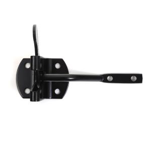 TORBESCHLAG SET: 2 VERSTELLBARE LADENBÄNDER 400x40 MM MIT PLATTEN 130 x 35 MM + 1 GARTENTORFALLE - SCHWARZ Bild 4