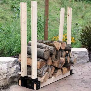 HOLZSTAPELHALTER 340 x 150 MM - STAHL SCHWARZ PULVERBESCHICHTET Bild 2