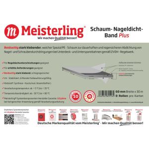 MEISTERLING® SCHAUM NAGELDICHT-BAND PLUS - BEIDSEITIG STARK KLEBENDER SYNTHESEKAUTSCHUK 30 METER ROLLE, 60 MM BREITE Bild 2