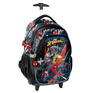 KINDER TROLLEY 48x30x20 CM - SPIDER-MAN - SCHWARZ / BUNT