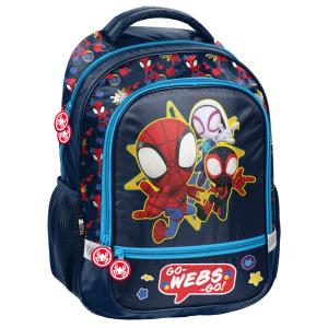 4-TEILIGES KINDERSET: RUCKSACK + TURNBEUTEL + FEDERMAPPE + PORTEMONNAIE - SPIDEY - BLAU / BUNT Bild 2