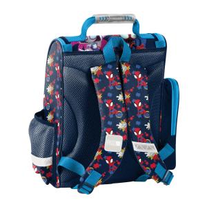 4-TEILIGES KINDERSET: SCHULRANZEN + TURNBEUTEL + FEDERMAPPE + PORTEMONNAIE - SPIDEY - BLAU / BUNT Bild 3