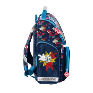 4-TEILIGES KINDERSET: SCHULRANZEN + TURNBEUTEL + FEDERMAPPE + PORTEMONNAIE - SPIDEY - BLAU / BUNT Bild 4