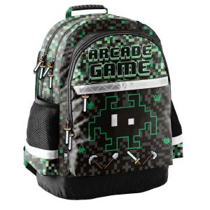 3-TEILIGES SCHULSET: KINDER RUCKSACK + TURNBEUTEL + BEFÜLLTE FEDERMAPPE - GAME - SCHWARZ / GRÜN Bild 2