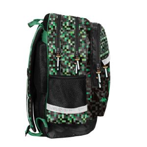 3-TEILIGES SCHULSET: KINDER RUCKSACK + TURNBEUTEL + BEFÜLLTE FEDERMAPPE - GAME - SCHWARZ / GRÜN Bild 4