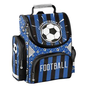 3-TEILIGES SCHULSET: SCHULRANZEN 3D PRÄGEDRUCK MOTIV + TURNBEUTEL + BEFÜLLTE FEDERMAPPE - FOOTBALL - BLAU Bild 3