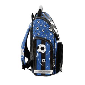 3-TEILIGES SCHULSET: SCHULRANZEN 3D PRÄGEDRUCK MOTIV + TURNBEUTEL + BEFÜLLTE FEDERMAPPE - FOOTBALL - BLAU Bild 5