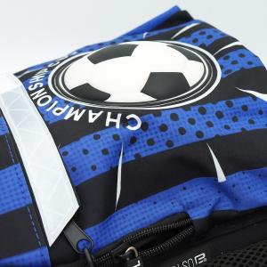 3-TEILIGES SCHULSET: RUCKSACK 3D PRÄGEDRUCK MOTIV + TURNBEUTEL + BEFÜLLTE FEDERMAPPE - FOOTBALL - BLAU Bild 2