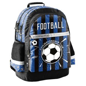 3-TEILIGES SCHULSET: RUCKSACK 3D PRÄGEDRUCK MOTIV + TURNBEUTEL + BEFÜLLTE FEDERMAPPE - FOOTBALL - BLAU Bild 3