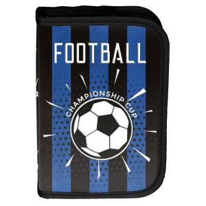 3-TEILIGES SCHULSET: RUCKSACK 3D PRÄGEDRUCK MOTIV + TURNBEUTEL + BEFÜLLTE FEDERMAPPE - FOOTBALL - BLAU Bild 7