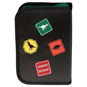 3-TEILIGES SCHULSET: SCHULRANZEN + TURNBEUTEL + UNBEFÜLLTE FEDERMAPPE - DINOSAURIER - SCHWARZ Bild 8