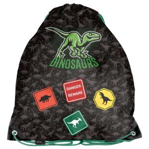 3-TEILIGES SCHULSET: RUCKSACK + TURNBEUTEL + UNBEFÜLLTE FEDERMAPPE - DINOSAURIER - SCHWARZ Bild 5