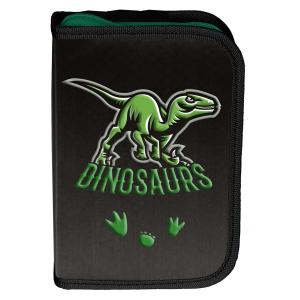 3-TEILIGES SCHULSET: RUCKSACK + TURNBEUTEL + UNBEFÜLLTE FEDERMAPPE - DINOSAURIER - SCHWARZ Bild 6