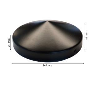 PFOSTENKAPPE RUND STAHL SCHWARZ PULVERBESCHICHTET 141 MM DURCHMESSER