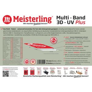 Meisterling® Multi - Band 3D - UV PLUS rot - 70mm breit, 1 Rolle 40 m - von Hand reißbar - Klebeband für Dampfbremse etc. Bild 3